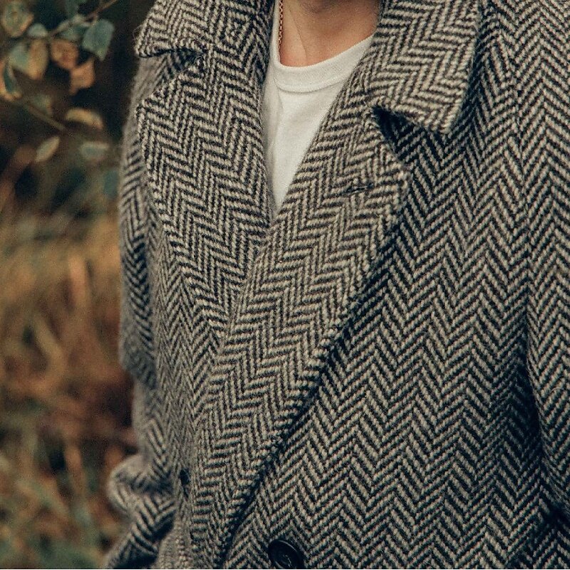 Men's Trench Coat Long Trench Coat Daily Vacation Fall & Winter Polyester Thermal Warm Outerwear Clothing Apparel Fashion Classic Geometric Pocket Lapel Double Breasted4