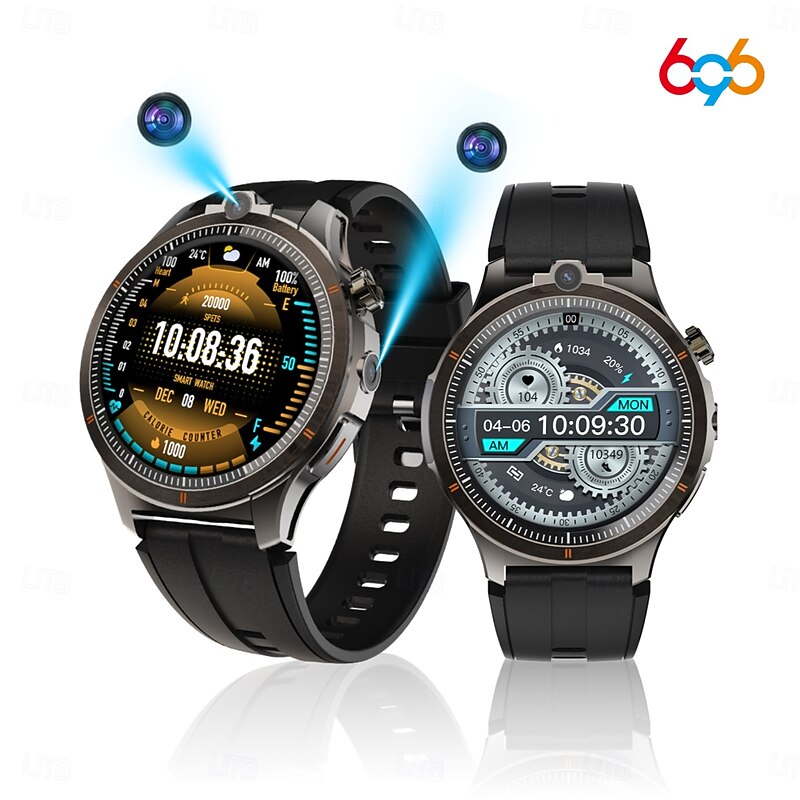 LW9 Smart Watch 1.43 inch Smartwatch Fitness Running Watch Bluetooth 4G Temperature Monitoring Pedometer Call Reminder Compatible with Android iOS Men GPS Long Standby Hands-Free Calls IP68 22mm