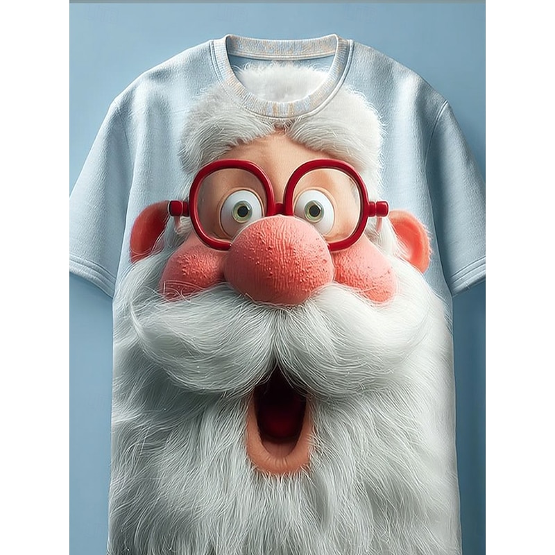 Christmas Women's T Shirt Graphic Santa Claus Vintage Stylish Classic Short Sleeve Crew Neck Round Neck Regular Tops Daily Print Red Sky Blue off-white Fall Winter2