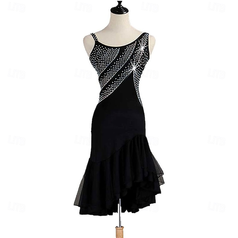 Women's Latin Rhythm Salsa Ballroom Dance Dress Competition Costume Competition Modern Waltz Cha Cha Dress