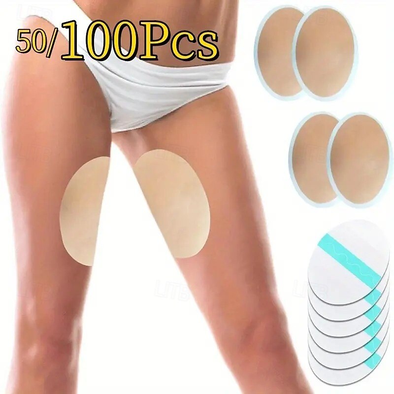 50/100pcs Anti-Friction Leg Pads, Transparent Comfortable Sweat-Absorbing Cushions to Prevent Chafing and Skin Irritation