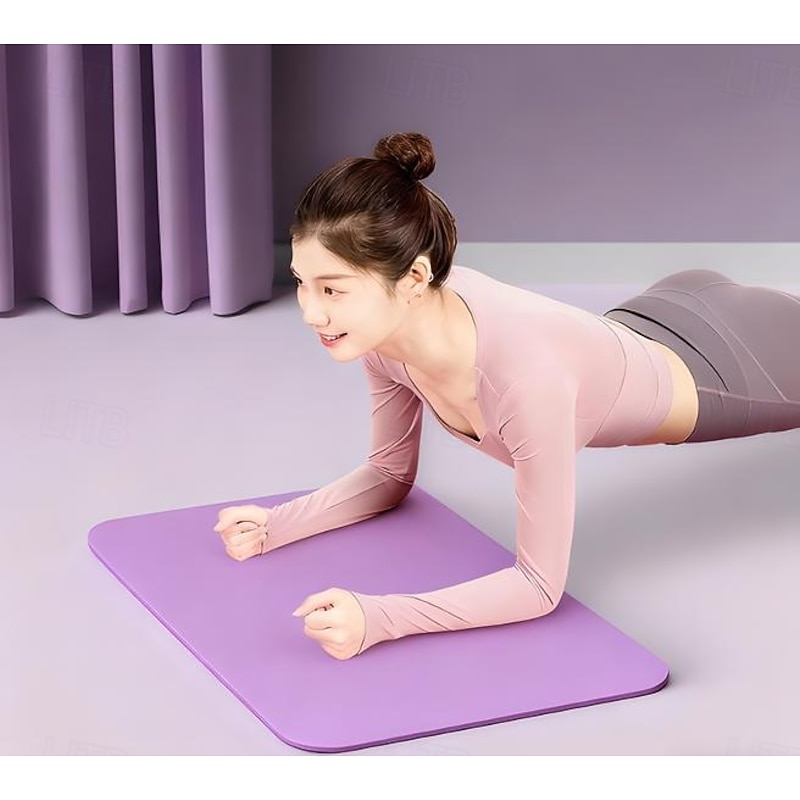 Exercise Yoga Mat 40*33*1.5 cm Non Slip High Density Thick Durable NBR Grip for Pilates Exercise & Fitness Yoga Black Light Red Blue