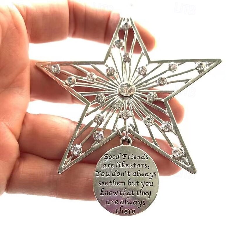 Christmas Friendship Charm Gift, Alloy Hanging Ornament for Christmas Tree, Holiday Friendship Pendant Decoration, Xmas Car Hanging Charm2