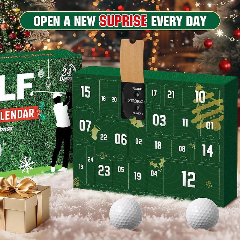 Golf Advent Calendar Christmas Gift for Golfers, 24-Day Xmas Count-down Calendar for Father, Husband, or Boyfriend, Perfect Holiday Gift Featuring Golf Balls, Tees, Ball Markers3