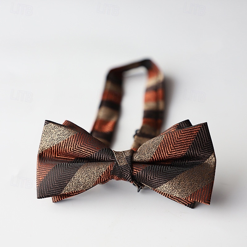Men's Bow Tie Modern Contemporary Stripe Wedding Party Daily Wear2