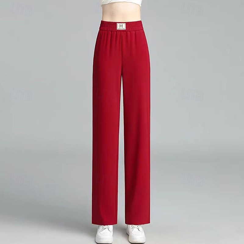 Women's Straight Leg Pants Lounge Pants High Waist Gym Outdoor Running Bottoms Solid Color Black Red Green Sports Activewear4