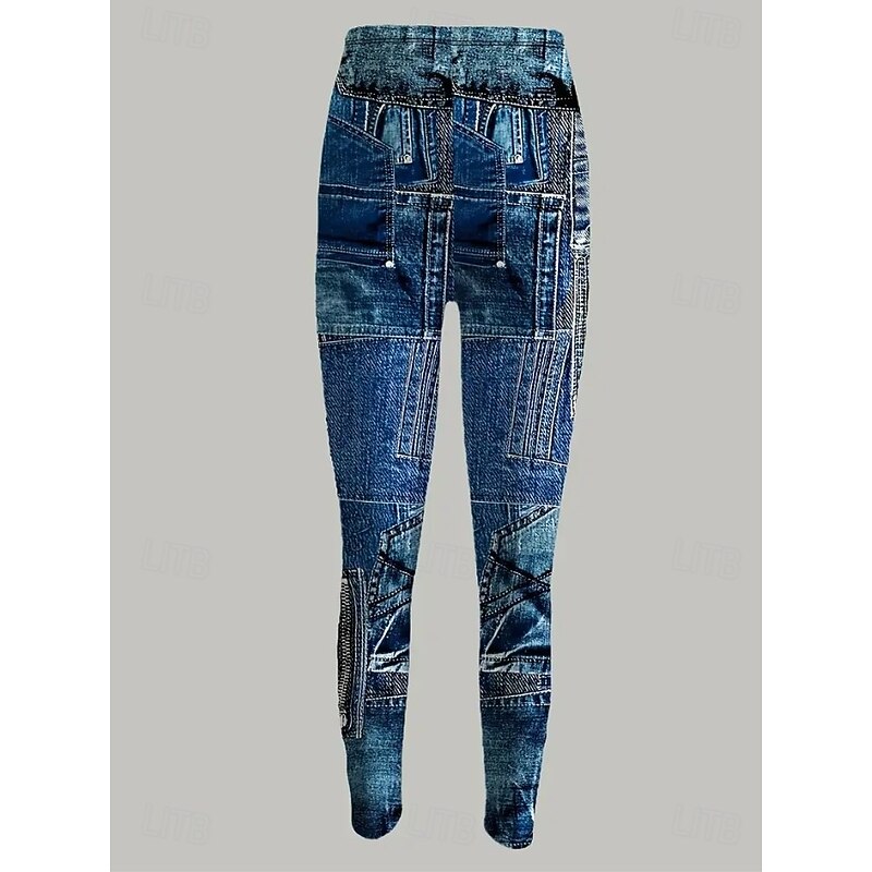 Women's Slacks Leggings Cozy Leggings Vacation Vintage Streetwear Full Length Natural Graphic Patchwork Drawstring Patchwork Elastic Waist Comfy Outdoor Comfortable High Elasticity Outdoor Vacation4