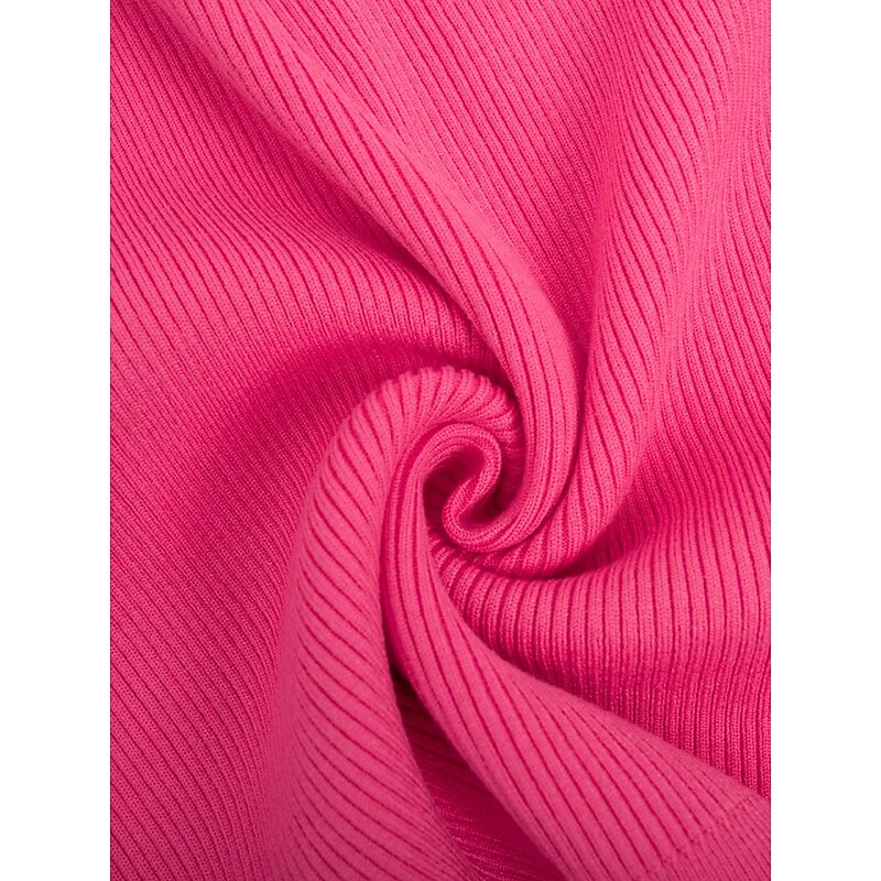 Women's Sweater Casual Soft Pure Color Ribbed Shirt Collar Knitted Long Sleeve Regular Tops Knit Outdoor Daily Weekend Pink Red Fall Winter3