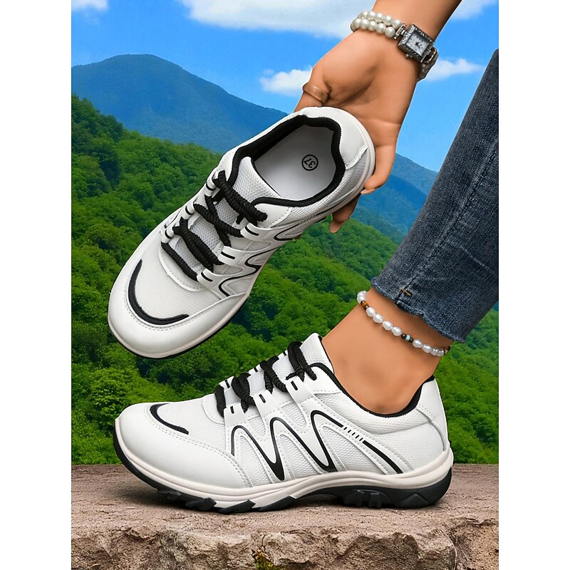 Women's Lace-Up Mesh Sneakers – Breathable Non-Slip Walking Shoes for Hiking, Running and Daily Casual Style2