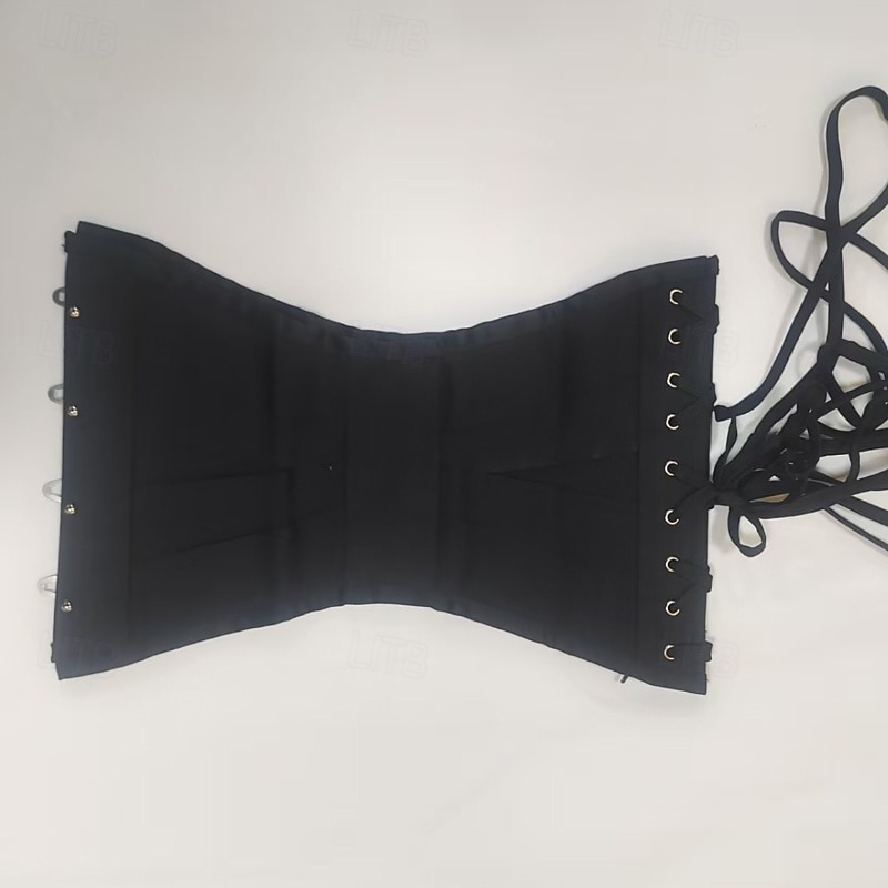 Women's Corset Shapewear Waist Cincher Shapewear Sexy Corset Casual Sweet Pure Color Backless Vacation Street Date Sleeveless Cold Shoulder Black Spring Fall Tailored Fit4