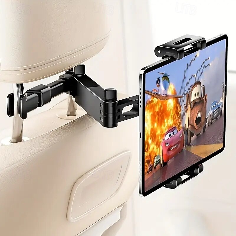 3-in-1 Car Headrest Tablet Holder with 360 Rotation and Adjustable Extension Arm - Foldable Design Secure Clamp Mount Compatible with 4 7-11 iPad Pro/Air/Mini. A Road Trip Essential2
