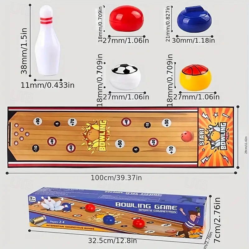 1 Set 3-in-1 Multi-Sport Battle Board Game - Football Bowling & Curling  Desktop Interactive Battle Game for Family Nights & Party Games - Ideal Tabletop for Christmas Birthday & Halloween Gifts3