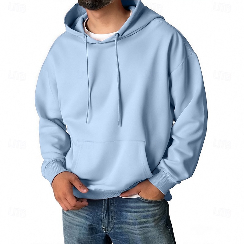 Men's Hoodie Apricot Denim Blue Blue 1# Black White Hooded Plain Pocket Sports & Outdoor Daily Holiday Polyester Streetwear Basic Casual Spring Fall Clothing Apparel Hoodies Sweatshirts2