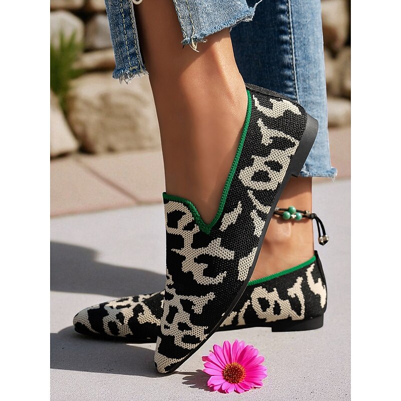 Women's Camouflage Flyknit Loafers – Casual Comfort Slip-On Flats for Everyday Wear4