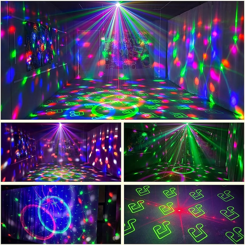 4 in 1 Party Lights Dj Disco Ball Light with Sound Activated and 6 Lighting Colors LED Stage Strobe Lamp for Home Indoor Room Dance Parties Karaoke Club Show Bar Rave3