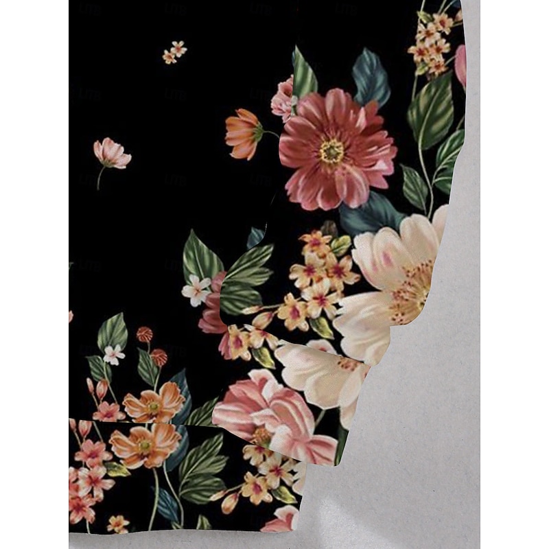 Women's Pullover Sweatshirt Hoodies Floral Graphic Classic Casual Print Long Sleeve Crew Neck Round Neck Regular Tops Casual Holiday Print Black Fall Winter4