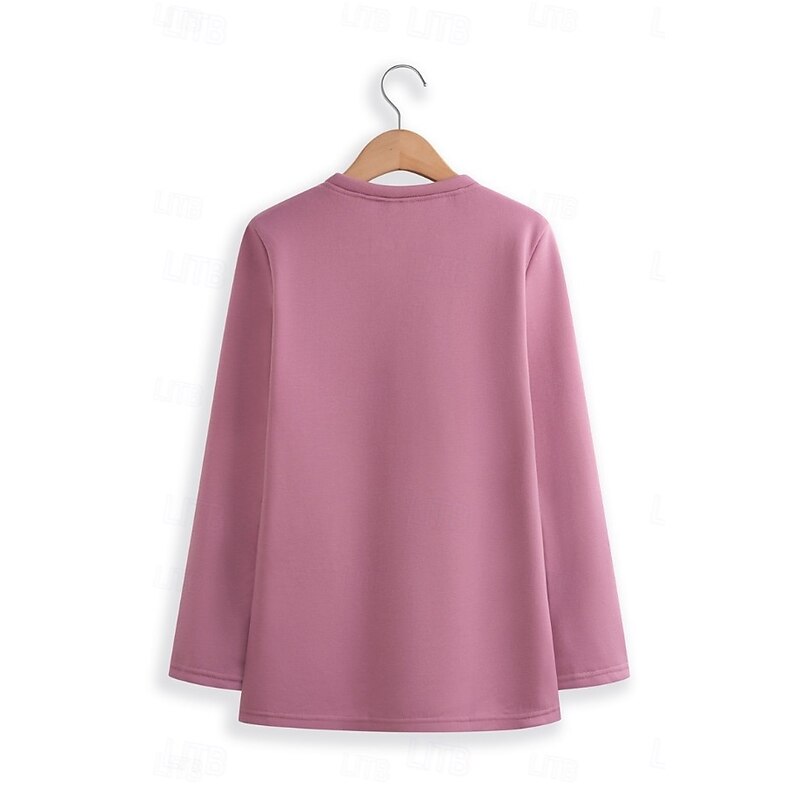 Women's Elegant Warm Fashion Two Piece Sets Tracksuit Pants Sets Long Sleeve Bishop Sleeve Round Neck Graphic Letter Print Outdoor Vacation Casual Pink Blue Gray Fall Regular Fit3