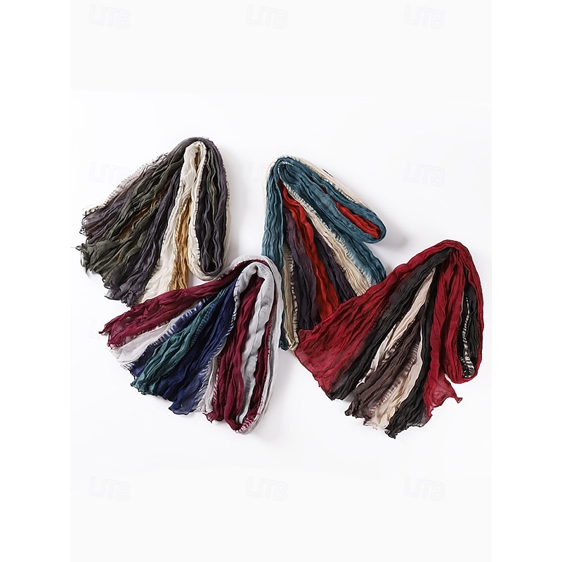 Men's Multicolor Pleated Scarf - Soft & Stylish, Perfect for Winter Fashion & Christmas Gifts3