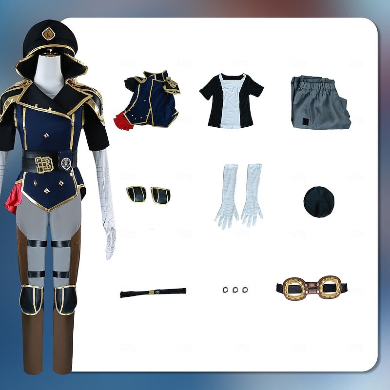 LOL Arcane:League of Legends Caitlyn / The Sheriff of Piltove Costume Fancy Dress Cosplay Movie Cosplay for Men's Women's Adults Halloween Carnival Performance Comic Con Anime Expo3