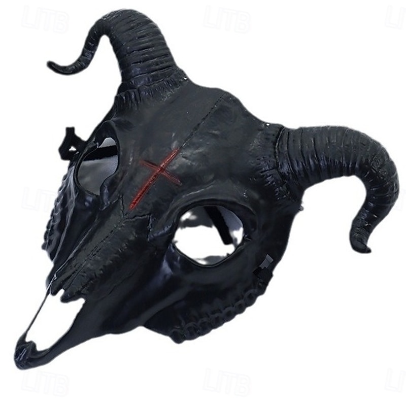 Demon Goat Satan Halloween Mask Horror Scary Costume Full Face Adults' Unisex Halloween Carnival Performance Party Easy Halloween Costumes Dress Up