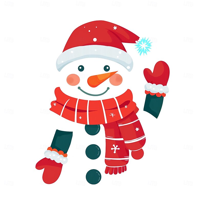 Christmas Sticker Wall Decals Cartoon Snowman Removable Vinyl Mural Holiday Party Commercial Shop Glass Window Door Background Decoration For Christmas Festival Home Atmosphere4