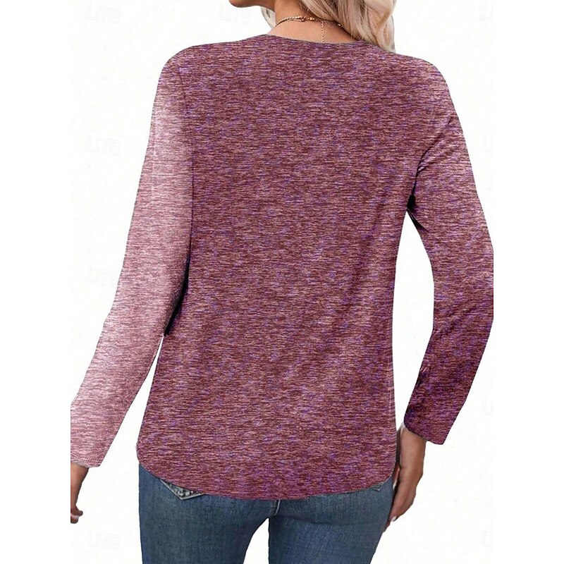 Women's T Shirt Heart Graphic Vintage Stylish Classic Long Sleeve Crew Neck Regular Tops Daily Print Blue Purple Green Spring Fall Winter2