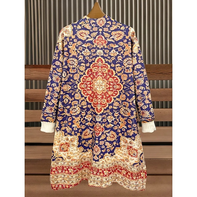 Women's Sweater Dress Mini Dress Shift Dress A Line Dress Vacation Party Casual Outdoor Home Casual Loose Fit Ombre Graphic Paisley Long Sleeve Turtleneck Blue khaki Gray Spring Fall Winter2