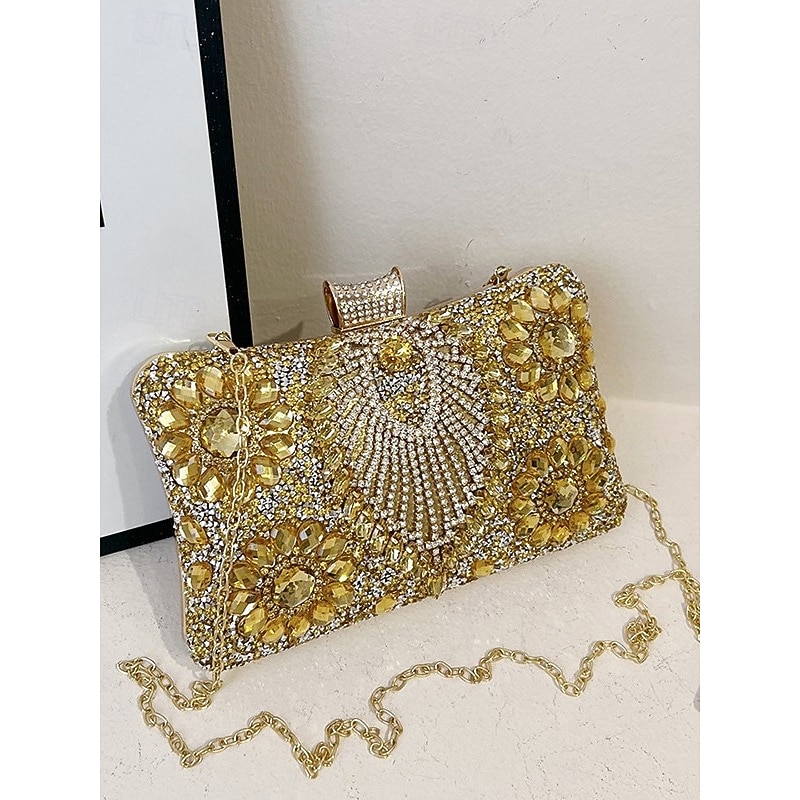 Women's Clutch Evening Bag Christmas Party Gold / White