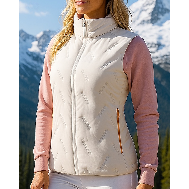 Women's Hiking Vest Fleece Vest Sleeveless Top Outdoor Thermal Warm Winter Zipper Pocket Polyester Black White Hunting Fishing Climbing4