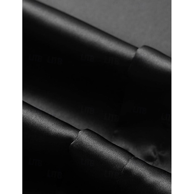 Men's Trousers Dress Pants Silk Like Satin Pants Suit Pants Pocket Straight Leg Plain Breathable Full Length Wedding Party Business Fashion Streetwear Black White Inelastic3