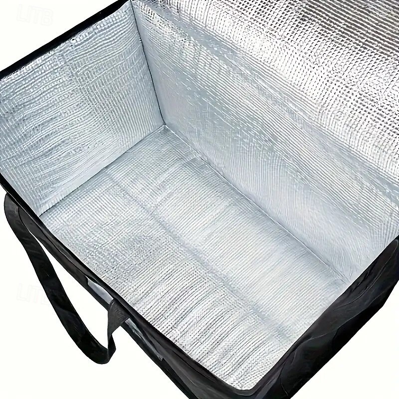 Extra-Large Reusable Insulated Cooler Bag – Food-Grade, Durable Black Thermal Tote with Reflective Insulation, Perfect for Camping, Picnic, Outdoor Activities & Holiday Gifts2