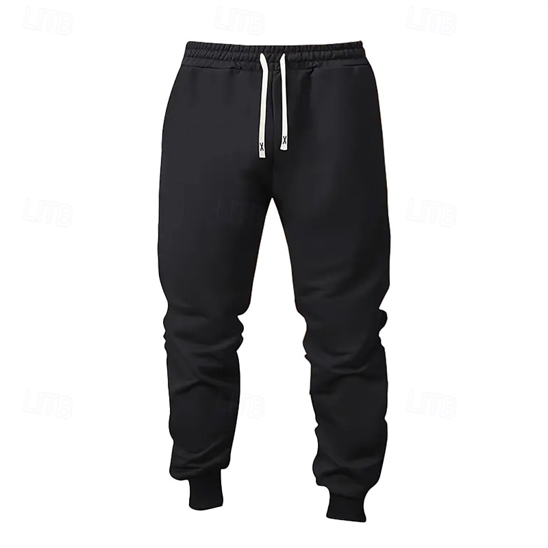 Men's Sweatpants Joggers Trousers Drawstring Pocket Elastic Waist Plain Comfort Sports Outdoor Daily Fashion Casual Black Dark Blue Micro-elastic2