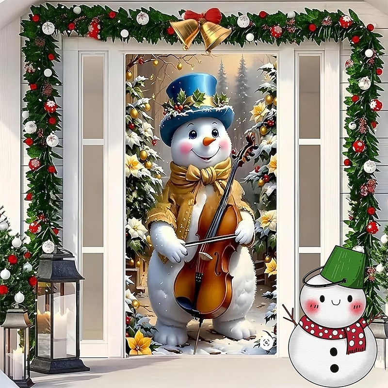 Christmas Posters Door Cover Outdoor Banners Snowman Cute 3D Party Dorm Teens Room College Dorm Guys Man Cave Frat Bedroom Shooting Backgrounds Home Decor