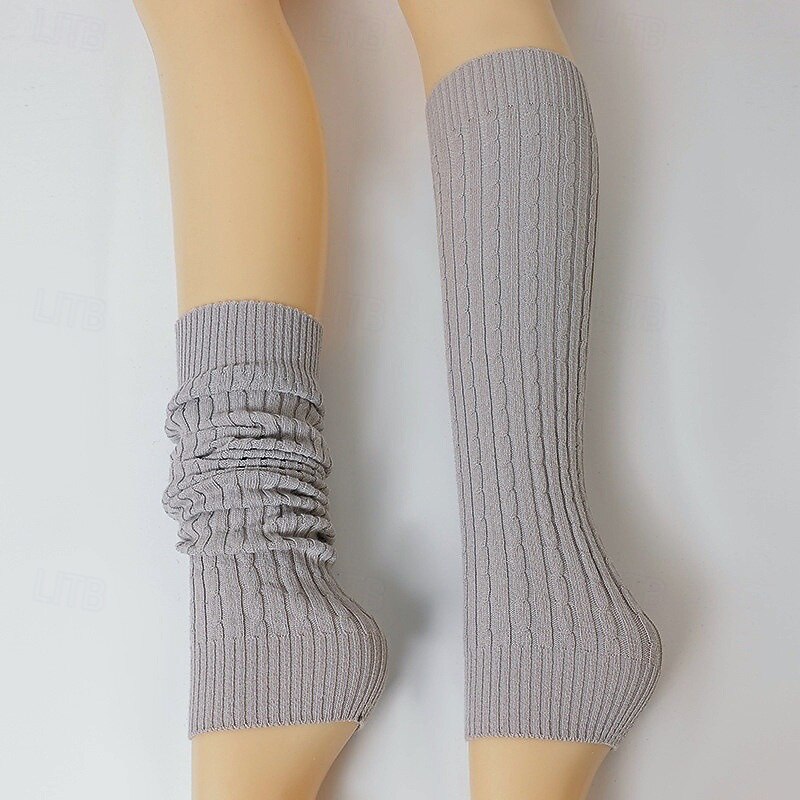 Women's Stockings Outdoor Daily Holiday Solid Color Acrylic Fibers Casual Warm Elastic 1 Pair3