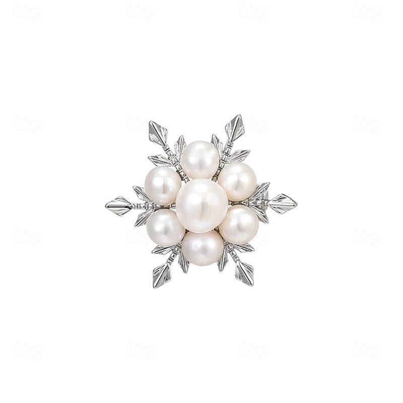 Brooches Classic Retro Geometrical Snowflake Elegant Fashion Personalized Simple Brooch Jewelry Silver Gold For Wedding Party Gift Engagement Prom Festival4