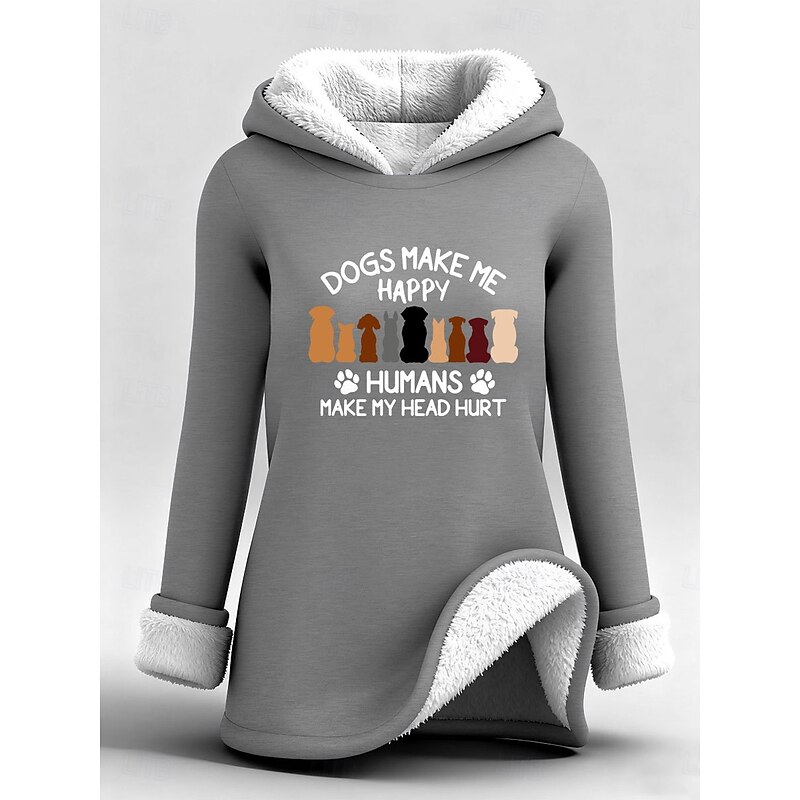 Women's Pullover Hoodie Sweatshirt Graphic Letter Warm Casual Sherpa Fleece Long Sleeve Hooded Regular Tops Street Dailywear Casual Print Black Pink Dark Pink Red Blue Fall Winter