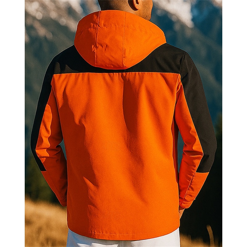 Men's Windbreaker Hiking Jacket Rain Coat Outdoor Waterproof Windproof Hiking Outfits Hiking Clothes Spring Autumn / Fall Jacket Hunting Fishing Camping / Hiking / Caving Dark Grey Red Blue3