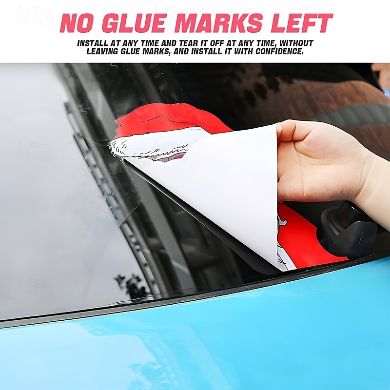 1Pcs Santa Claus Christmas Car Rear Window Decal - Waterproof Vinyl Sticker for Wiper Fit Glass Decoration4