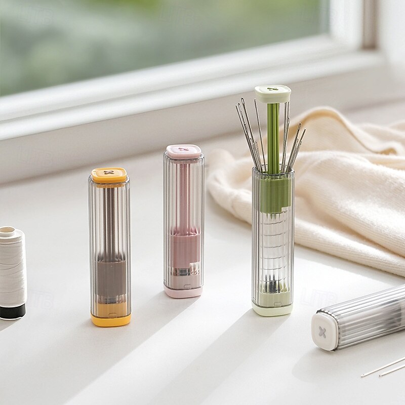 Magnetic Needle Box 23pcs Portable Sewing Storage Case Kit Including 20 Needles,1pc Magnetic Storage Box,1pc Threading Aid,1pc Seam Ripper Multi-Purpose Large-Eye Stitching Needle and Thread Kit2