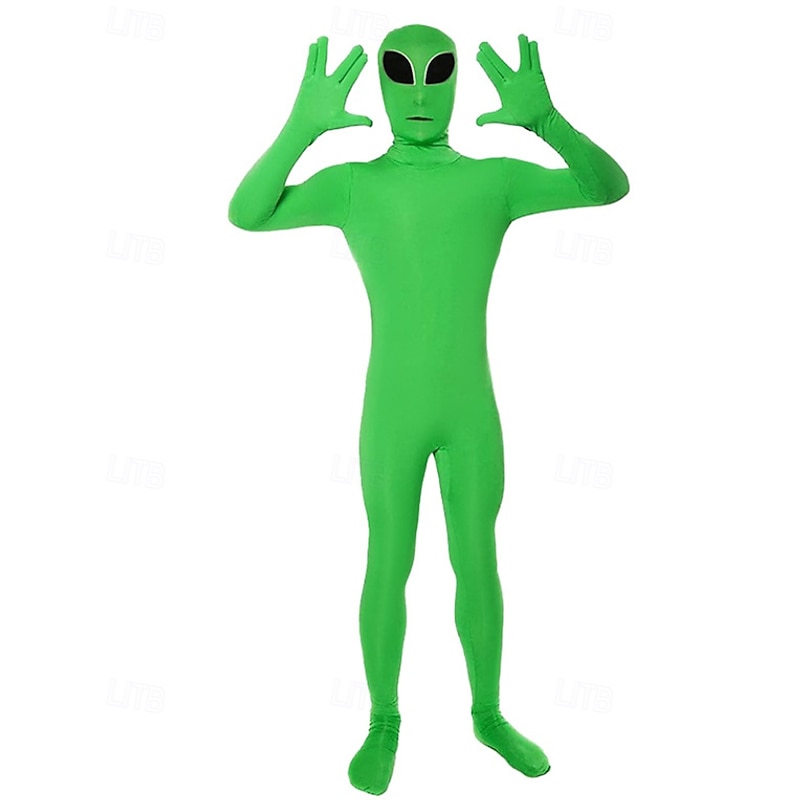 Alien Halloween Zentai Suits Bodysuit Carnival Costume Full Body Suit Cosplay Kid's  Unisex Halloween Carnival Mardi Gras Party Easy Halloween Costumes Dress Up2