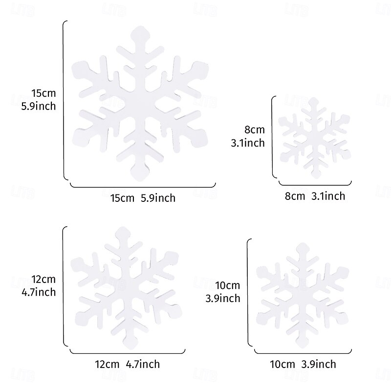 4pcs Christmas Snowflake Ornaments Set, White PVC Board Tabletop Decorations for Xmas Holiday Party, Home Décor & Gift3