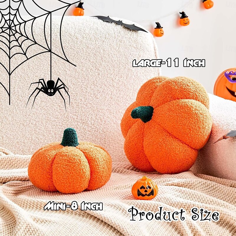 Creative Pumpkin Pillow Plush Cushion, Halloween & Christmas Decorative Throw Pillow for Sofa, Bed, and Home Decor2