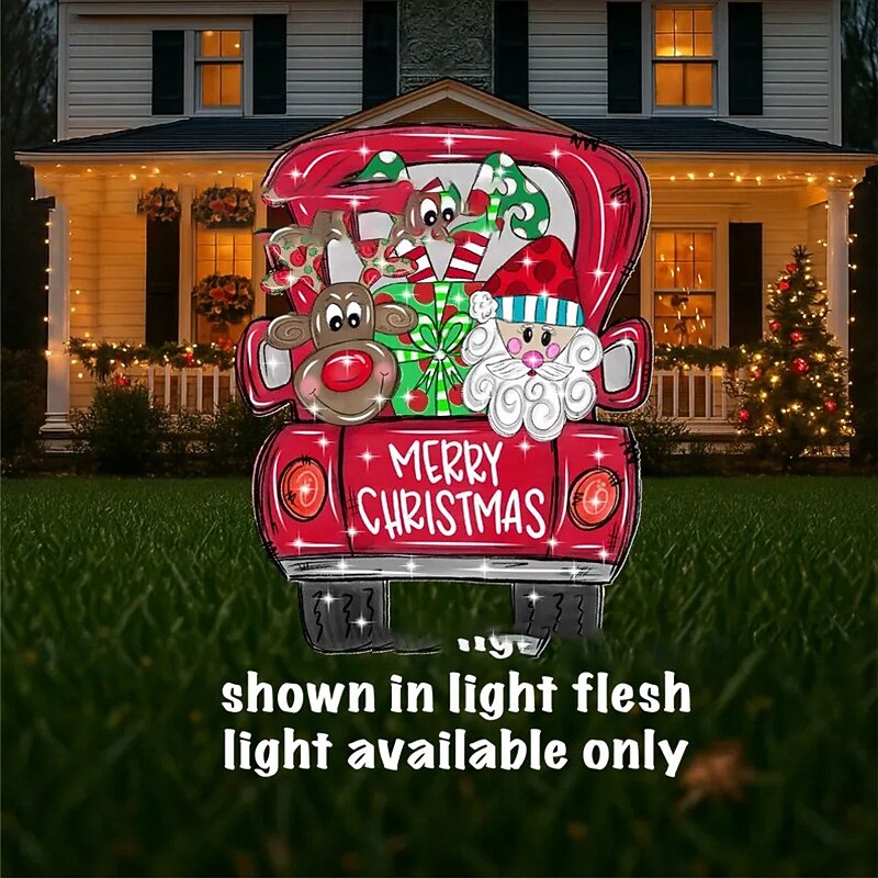 2025 Christmas Yard Signs Outdoor Decorations, Santa Claus Snowman Garden Stake, Holiday Lawn Decor for Yard Patio2