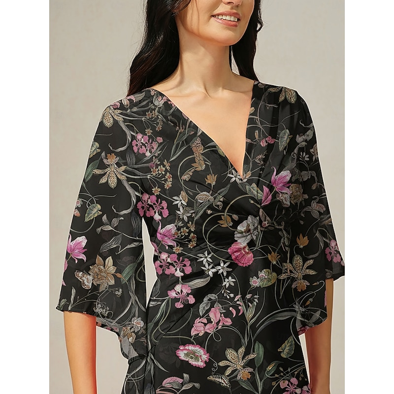 Women's Maxi Dress Twist Knot Vine Floral Print Casual Resort Wear Spring Summer Fall3