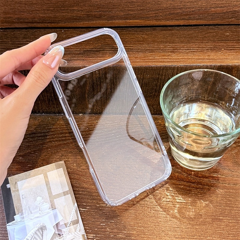 Phone Case For iPhone 17 Pro Max 17 Air 17 16 15 14 Pro Max Plus 13 Pro Max Back Cover Transparent Shockproof Acrylic PC4