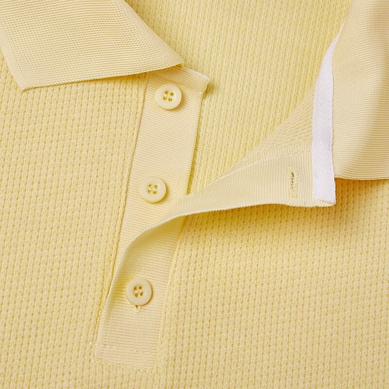 Men's Waffle Polo Shirts Golf Shirt Street Casual Lapel Long Sleeve Basic Modern Plain Textured Buttons Spring Fall All Seasons Regular Fit BlueGray Black White Yellow Burgundy Gray Waffle Polo Shirts2