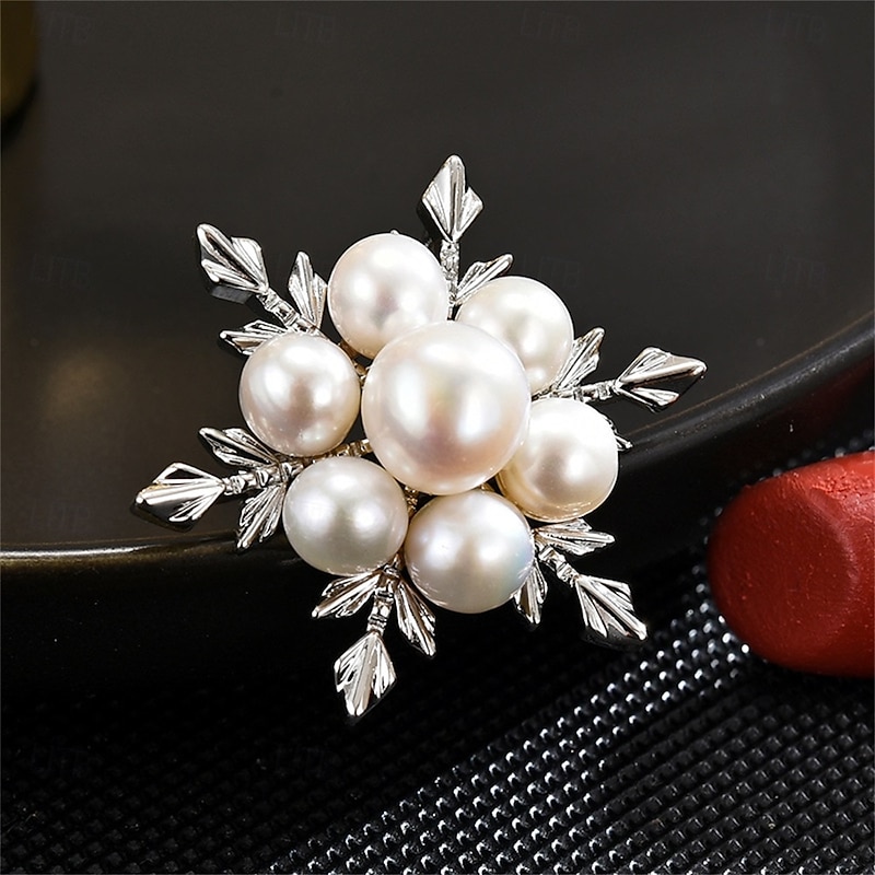 Brooches Classic Retro Geometrical Snowflake Elegant Fashion Personalized Simple Brooch Jewelry Silver Gold For Wedding Party Gift Engagement Prom Festival
