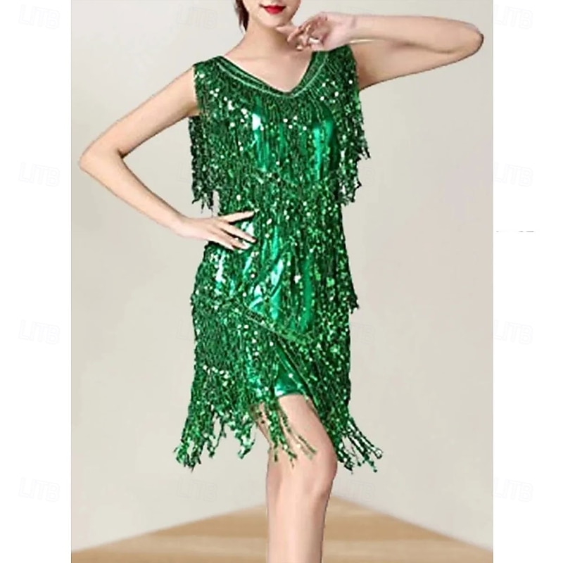 Women Modern Ballroom Latin Dance Dress Tassel Fringe Salsa Tango Dance Costume Sexy Five Colors Performance Stage Wear 2505303