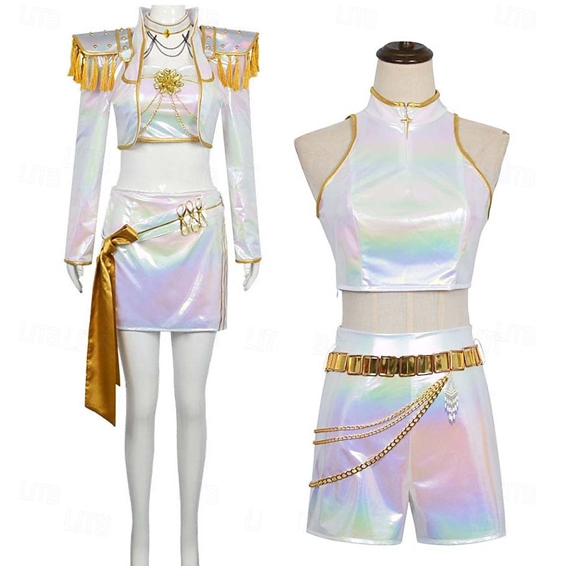 Korean Idol Inspired Idol Pop Star Costume Fancy Dress Virtual Idol Movie Cosplay for Women's Girls' Adults Halloween Carnival Performance Comic Con Anime Expo