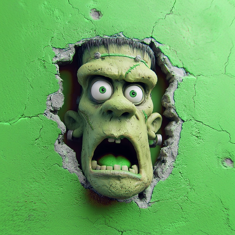 Halloween Men's Optical Illusion Zombies 3D T Shirt Short Sleeve T shirt 3D Print Crew Neck Shirt Exaggerated Designer Horror Party Street Holiday Lake Blue Purple Green Summer Spring All Seasons4